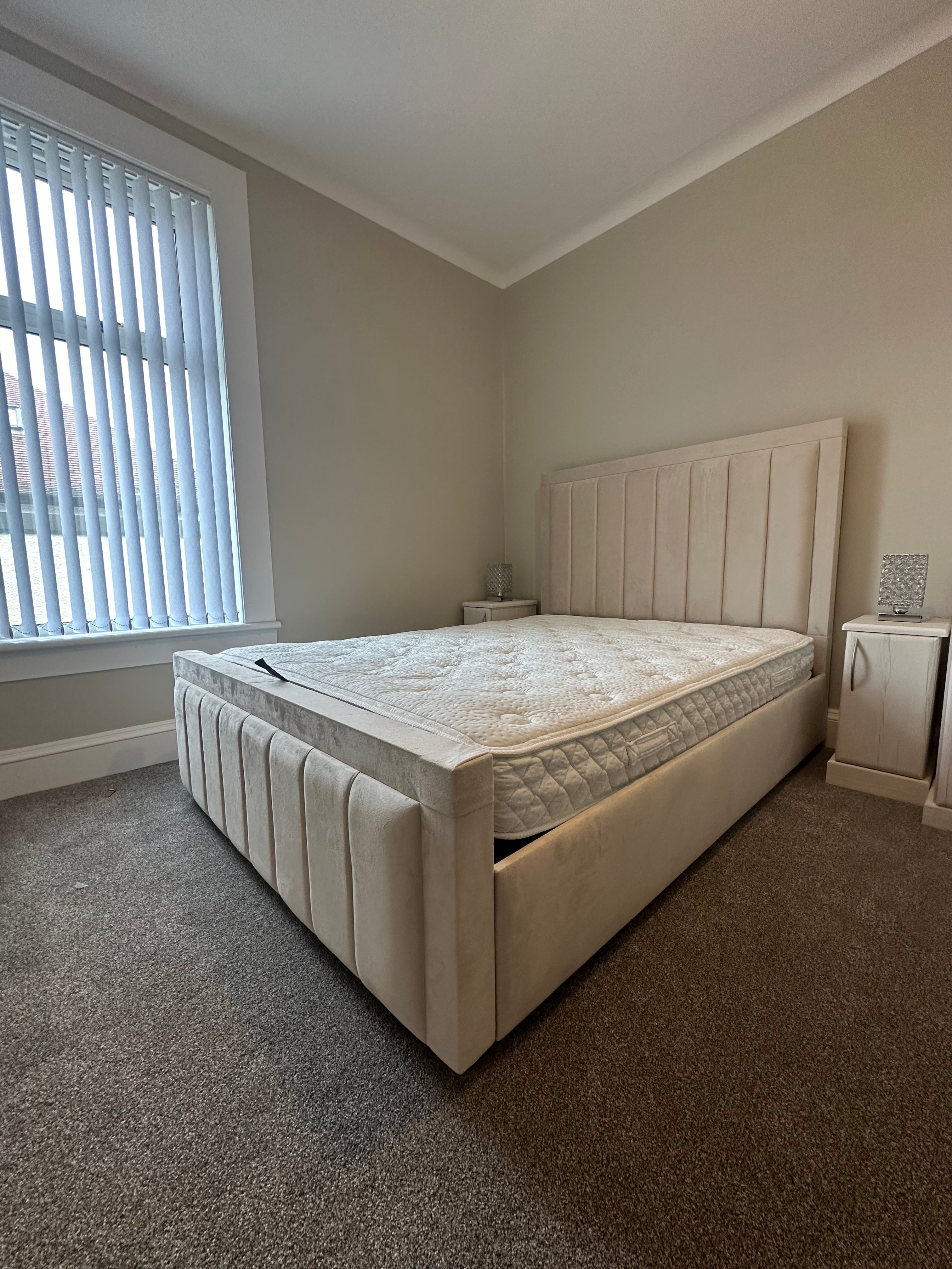 Lined Border Frame Bespoke Bed In Various Fabrics Materials